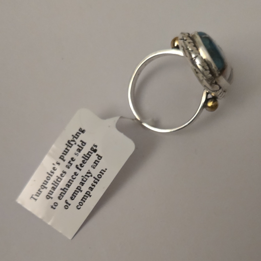 Multicolor Stone Silver Ring - image 5